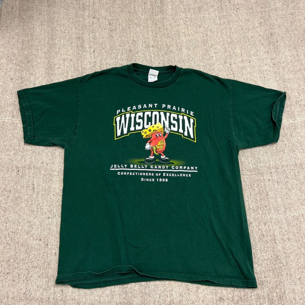 Vintage Jelly Bean Candy Company Shirt Mens XL Green 2000s Wisconsin